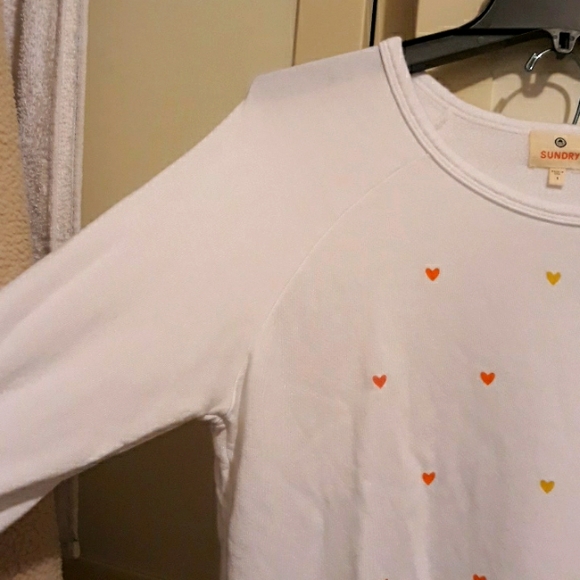 Sundry White Sweatshirt & Joggers Sweatpants Terry size 1 Coordinated Set NWOT - Picture 7 of 17